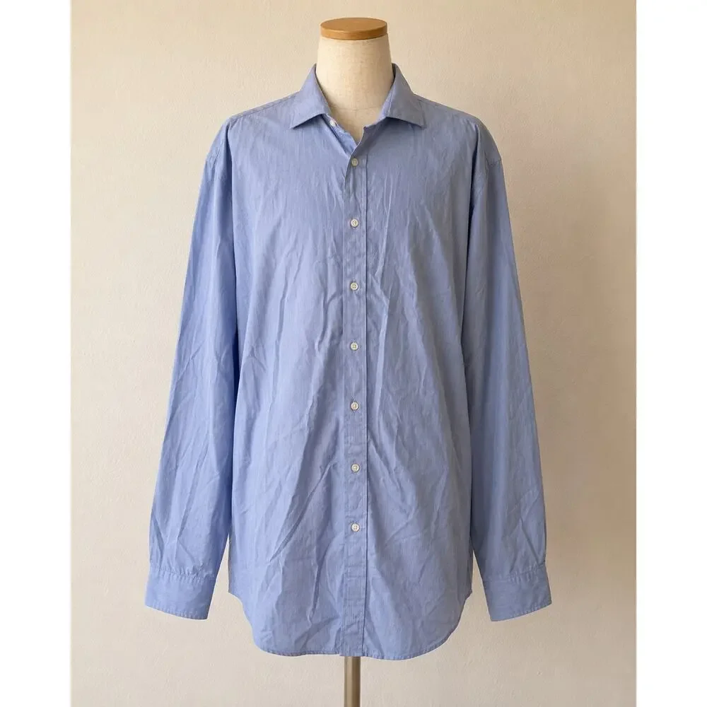 Polo Ralph Lauren 2XLT Tall Blue Hairline Stripe Cotton Button Up Shirt L/S Mens